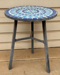 Blue Mosaic Outdoor Side Table