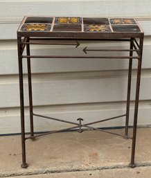 Wrought Iron & Tile Side Table
