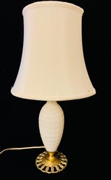 Aladdin White Milk Glass Table Lamp With Custom Tailored Shade