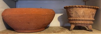 Terracotta Planters - Footed Design & Wide Bowl