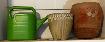 Watering Can And Upright Planters