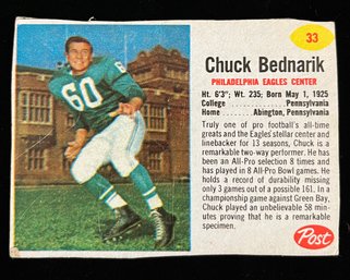 1962 Chuck Bednarik - Philadelphia Eagles - Post Cereal #33