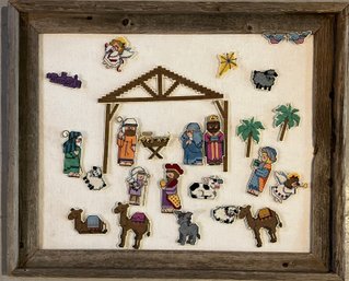 Framed Nativity Scene With Velcro Pieces