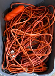 Lot Of  8' Extension Cords, Adapters, & Cord Covers