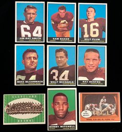 1961 Cleveland Browns - Topps Trading Cards - Milt Plum, Ray Renfro, Sam Baker