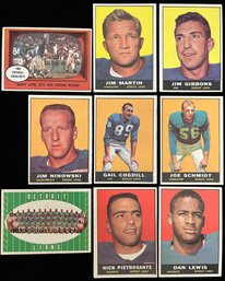 1961 Detroit Lions - Topps Trading Cards - Joe Schmidt, Dan Lewis, Jim Martin