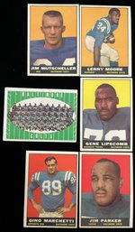 1961 Baltimore Colts - Topps Trading Cards - Gino Marchetti, Jim Parker, Jim Mutscheller