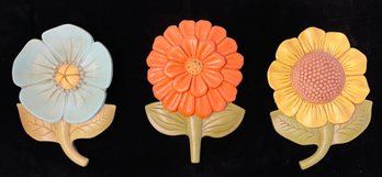 Vintage MCM Ceramic Wall Flowers