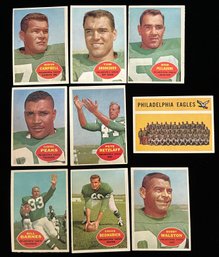 1960 Philadelphia Eagles - Topps Trading Cards- Bob Pellagrini, Bill Barnes, Bobby Walston