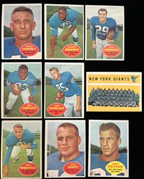 1960 New York Giants - Topps Football Cards - Charley Connerly, Roosevelt Brown, Sam Huff