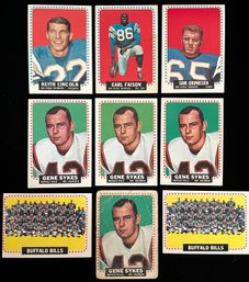 1964 Topps Football Cards - San Diego Chargers & Buffalo Bills - Sam Gruneisen, Gene Sykes