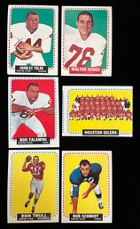 1964 Houston Oilers - Topps Football Cards - Bob Schmidt, Don Trull, Bob Talamini