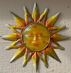 Metal Sun Face Hanging Decor