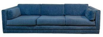 Vintage Blue Velvet Couch