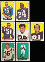 1964 Buffalo Bills - Topps Football Cards - Ken Rice, Booker Edgerson, Al Bemiller