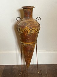 Elegant Metal Vase With Stand