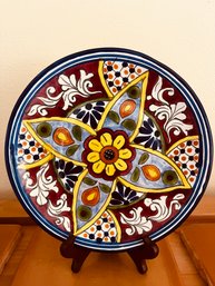 Painted Decorative Plate - Made In Mexico