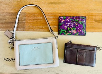 Coach Wristlet With Coach Card Holder And Coach Coin Holder