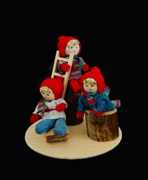 Original Butticki Of Sweden Handmade Boys Playing Figurine