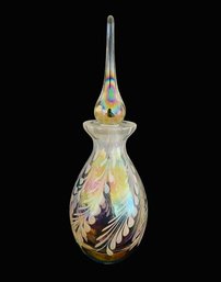 Vintage Opalescent Glass Perfume Bottle & Stopper