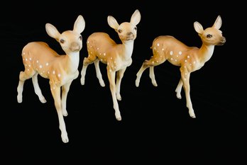 Trio Of Fawn Figurines- Made In Japan