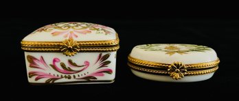 Duo Of Limoges France Porcelain Trinket Boxes