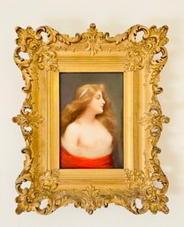 Portrait Of A Young Woman In Ornate Golden Frame