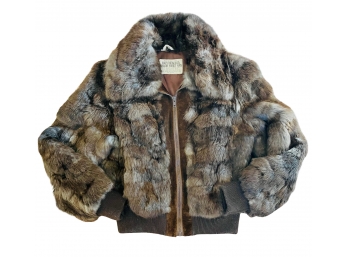 Finest Mongolia Genuine Rabbit Furs Jacket, With Genuine Leather