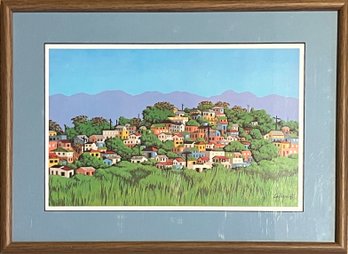 Town On The Hill Print By Cajiga, Signed