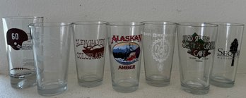 Variety Of Pint Glasses - Broncos, Breweries, Silver Grill