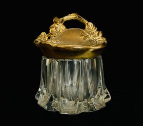 Fancy Cut Glass Inkwell Circa 1930s By Pascalene