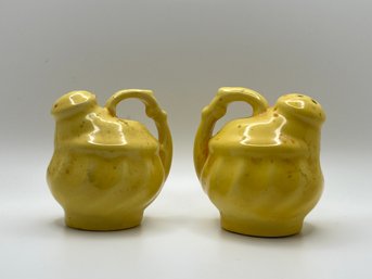 Vintage Yellow Ceramic Salt And Pepper Shakers