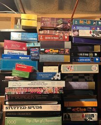 Lots Of Board Games Including Crossword Jigsaw, Clue And More