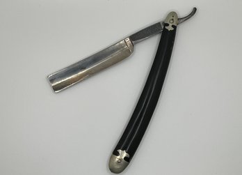 Vintage Straight Razor With Black Handle