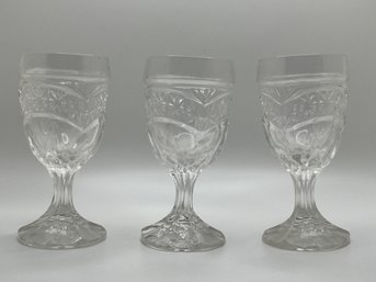 Three Cut Glass Cordial Cups