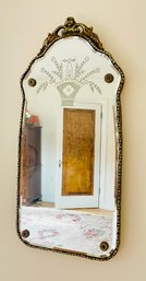 Art Deco Wall Mirror With Etched Accents