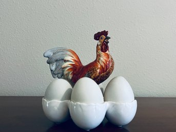 Decorative Rooster And Egg Holder