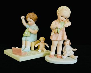 Pair Of Bessie Pease Gutmann Collectible Figurines Incl. Little Mother & Love Is Blind