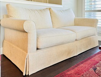 Beige Fabric Love Seat