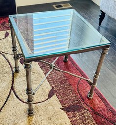 Square Side Table With Glass Top