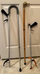 Lot Of Walking Canes And Reach Extenders