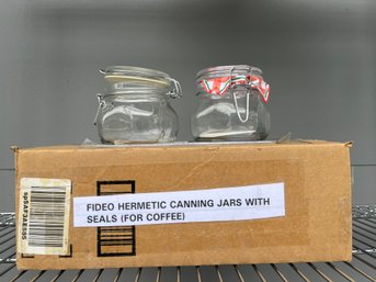 Six Fideo Hermetic Canning Jars With Seals
