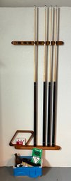 Billiards Supplies - Cue Rack, Cues, 9-Ball Rack And More