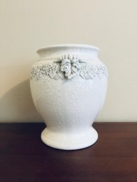 Off White Crackle Styled Vase