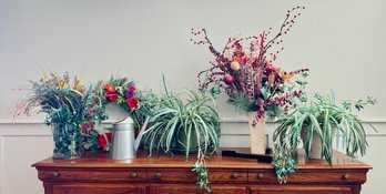 Lot Of Faux Floral Arrangements