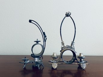 Pair Of Silverplate Napkin Ring Holders