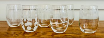 6 Mikasa Stemless Wine Glasses