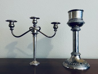 Silver Plate Candle Holders