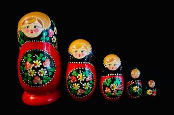 Hand Painted Russian Nesting Floral Dolls