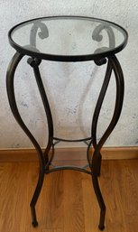 Wrought Iron Glass Top Plant Stand 1 Of 2